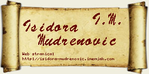 Isidora Mudrenović vizit kartica